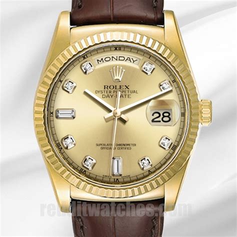 rolex daydate oro cinturino pelle|Rolex Day.